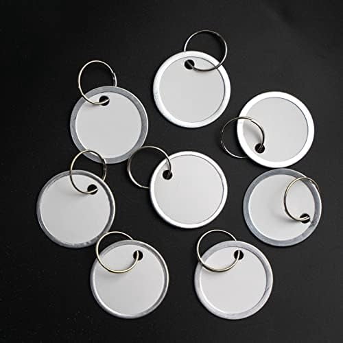 180 Pieces Metal Rim Tags Key Tags Round Paper Tags with Metal Rings for Car Keys and Door Keys,White