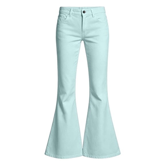 LRen Girls Bell Bottom Jeans Size 7,Girls Flare Leg Pants Soft Elastic Waistband Comfortable Everyday Wear Kids Casual School Outdoor Bottoms
