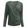 thumbnail image 4 of EHQJNJ Knit Tops for Women Simple Long Sleeved V Neck Pullover Women's Sweater Tops Autumn and Winter Neon Tops for Women Plus Size T Shirts for Women, 4 of 4