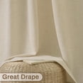 thumbnail image 4 of DriftAway Linen Curtains 84 Inches Long for Living Room Semi Sheer 2 Panels Farmhouse Natural Flax 3 Inch Rod Pocket Back Tab Boho Rustic Light Filtering Window Drapes for Bedroom Privacy Assured, 4 of 8