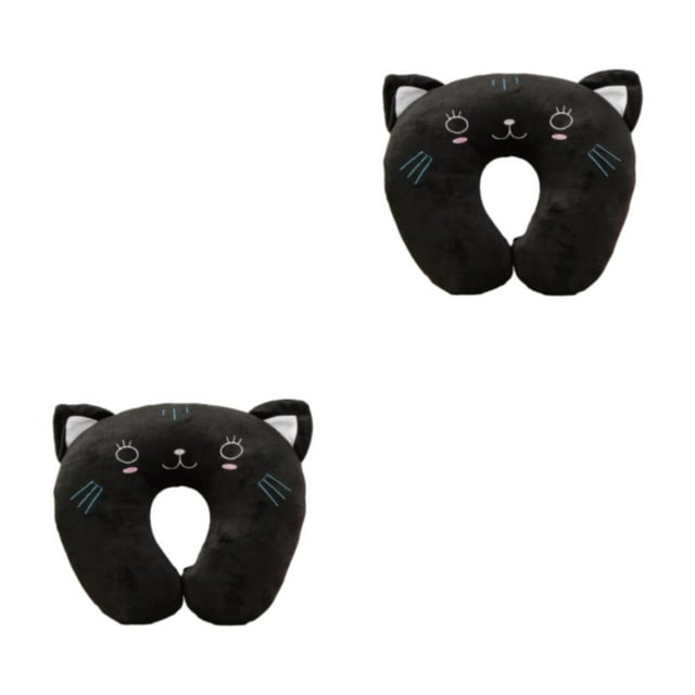 Guardoinrt Wide Application U-Shaped Pillows Relaxation At Fingertips Thoughtful Gift black cat 26*30cm 2Set