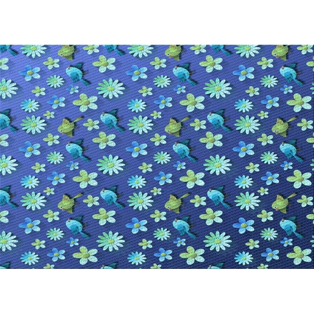 Ahgly Company Machine Washable Indoor Rectangle Transitional Blueberry Blue Area Rugs, 4' x 6'