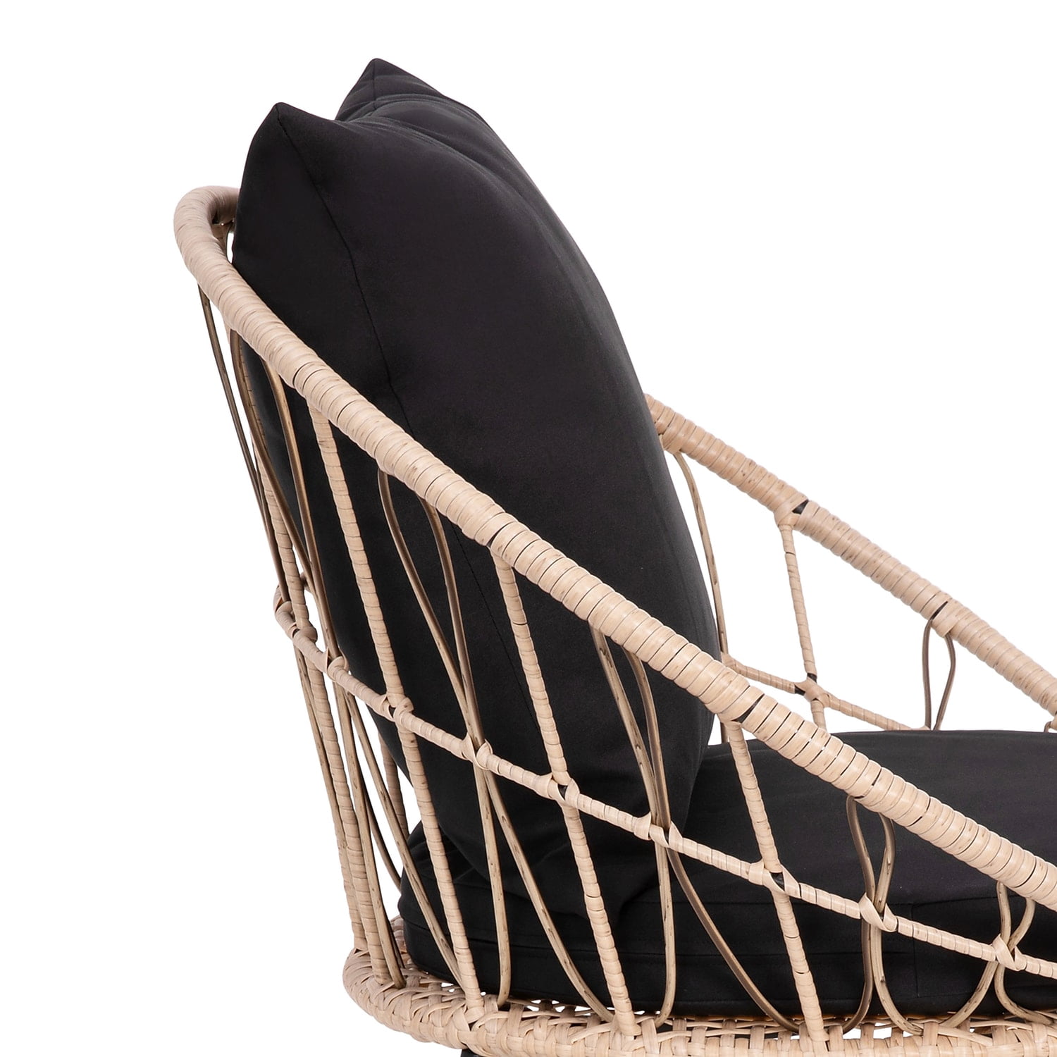Flash Furniture Devon Wicker Patio Club Chairs, Tan/Black, Set of 2