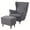 Dark Gray, variant on AIGIA Wing Chair Slipcovers 3 Piece Stretch Wingback Chair Cover Soft Velvet Armchair Covers with Elastic Bottom for Living Room Bedroom