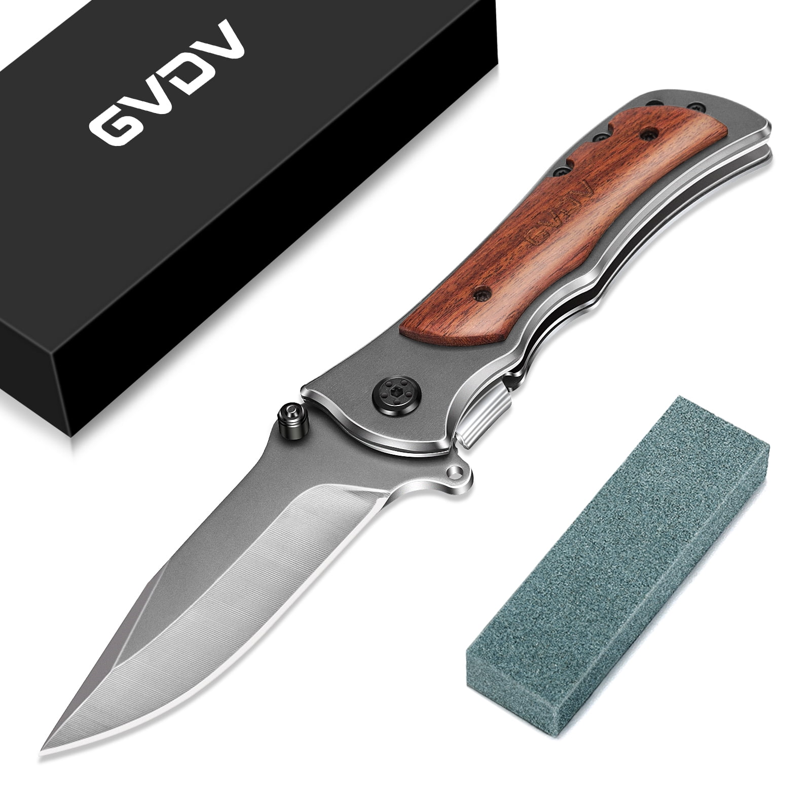 GVDV Pocket Folding Knife With 7Cr17 Stainless Steel Tactical Knife For Camping Hunting Hiking 