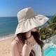thumbnail image 5 of Sombrero de pescador con protección solar y circunferencia de la cabeza de 56-58 cm, sombrero para el sol de verano para mujer, sombrero para el sol con patrón de amor, 5 of 5