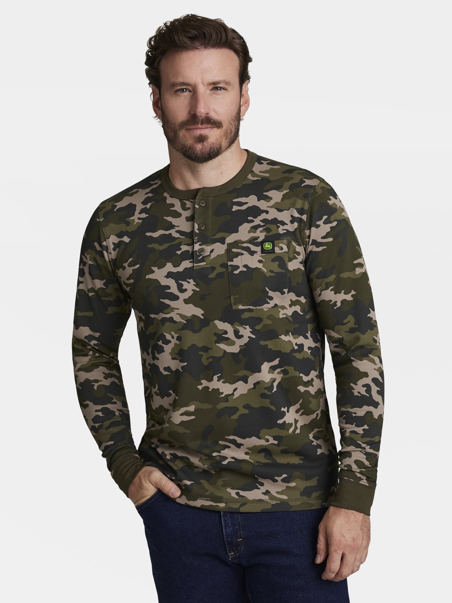 John Deere Men’s Warmth Shield™️ Long Sleeve Thermal Pocket Henley, Sizes S - 3XL