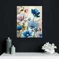 thumbnail image 4 of Nawypu   Lotus Flower Canvas Wall Art for Living Room White and Indigo Blue Floral Picture Wall Decor for Dining Room Bedroom Bathroom Kitchen Print Painting for Home Decorations, 4 of 4