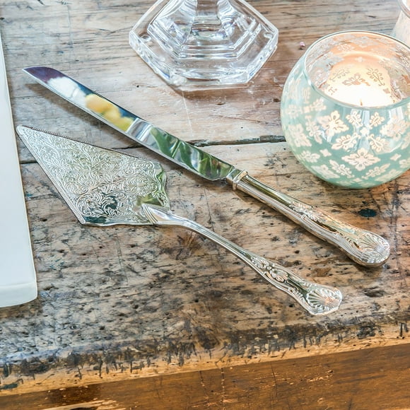Weddingstar Vintage Inspired Silver Cake Serving Set
