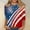 #217-Multicolor, variant on Womens Tops 3/4 Sleeve Crew Neck Printed Loose Pullover Blouse for Independence Day Holiday Celebration Gift