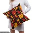 thumbnail image 4 of Ambesonne Abstract Fabric by the Yard Upholstery, Circles Funky 70's Motifs, 5 Yards, Vermilion Earth Yellow, 4 of 4