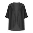 thumbnail image 4 of Loopsun Girls Summer Cardigan, Girls Solid 3/4 Sleeve Shirts Loose Tunic Cardigan Black 11-12 Years, 4 of 4