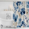 thumbnail image 2 of Blue Spring Floral Shower Curtain Set - 48" x 72" Washable Bathtub Curtain with 12 Hooks, Summer Pastoral Leaf Country Waterproof Fabric Stall Shower Curtains for Bathroom/Bathtub Décor, 2 of 6