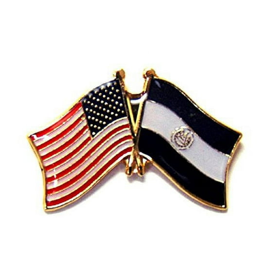 Pack of 50 El Salvador & US Crossed Double Flag Lapel Pins, El Salvadorian & American Friendship Pin Badge