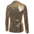 thumbnail image 4 of Kilaqueen Mens Single Breasted One Button Sequin Lapel Dress Suit Jacket Fashion Party Festival Tuxedo Club Porm Blazers, 4 of 5