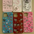 thumbnail image 5 of Cute Cartoon Sanrio Hello Kitty Bling Glitter Phone Case For iPhone 15 14 13 11 12 Pro Max XS XR 7 8 Plus SE Shockproof Cover, 5 of 8