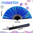 thumbnail image 2 of Abanicos de seda plegables a mano Maitys Tai Ji azul oscuro (2 paquetes), 2 of 7