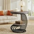 thumbnail image 5 of Fnova End Table Modern Wood Narrow Farmhouse Side Tables with Storage Shelf for Living Room, Bedroom, Nightstand, 5 of 16