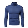 thumbnail image 1 of DPTALR Fleece Pullover High Neck Solid Color Slim Long Sleeve Men's Bottoming Shirt, 1 of 6