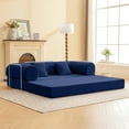thumbnail image 4 of Atlas Mattress Perri Blue 79" Modular Compressed Sofa with Corduroy Upholstery, Lumbar Pillows & Metal Support, 4 of 6