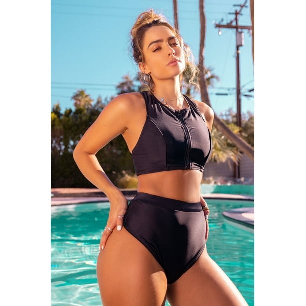 Urban Planet Women's Sommer Ray High-Rise High Cut Bikini Bottom