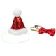 thumbnail image 5 of 2 piezas de disfraces de Navidad para mascotas, pajarita de Navidad ajustable y sombrero, disfraz de Cosplay, sombreros adorables para gatos, perros (gorra triangular + pajarita), 5 of 5