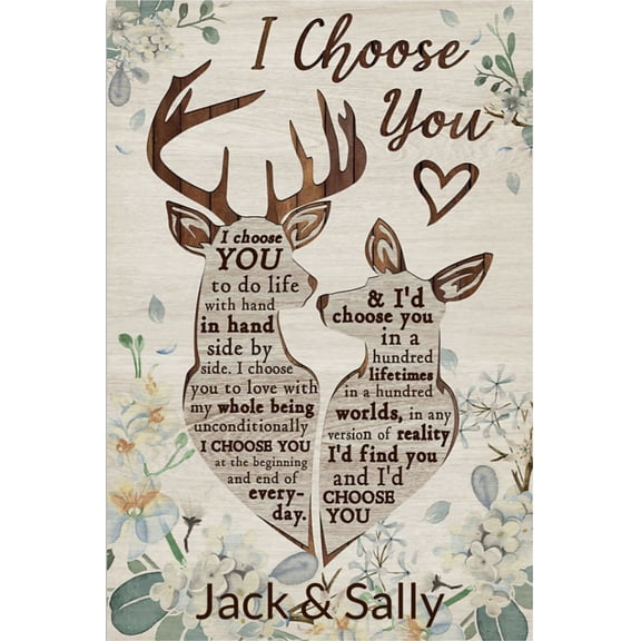 Personalized deer couple i choose you poster 11 x 17 Inch Poster