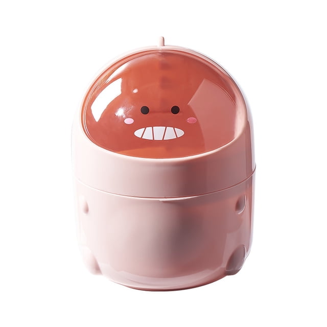 Bote de basura de oficina con tapa Contenedor de papel de desecho en forma de dibujos animados para Office Desktop1pcs-pink TUNC Sencillez