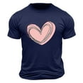thumbnail image 4 of PNTUTB1 Fashion Men's Valentine's Day Heart Prints Casual Short Sleeve Crew Neck Loose Pullover Comfort T-shirt, 4 of 5