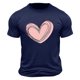 thumbnail image 3 of Ceisia Men's Casual Heart-Printed Short Sleeve Crew Neck Gift T-Shirt, 3 of 4