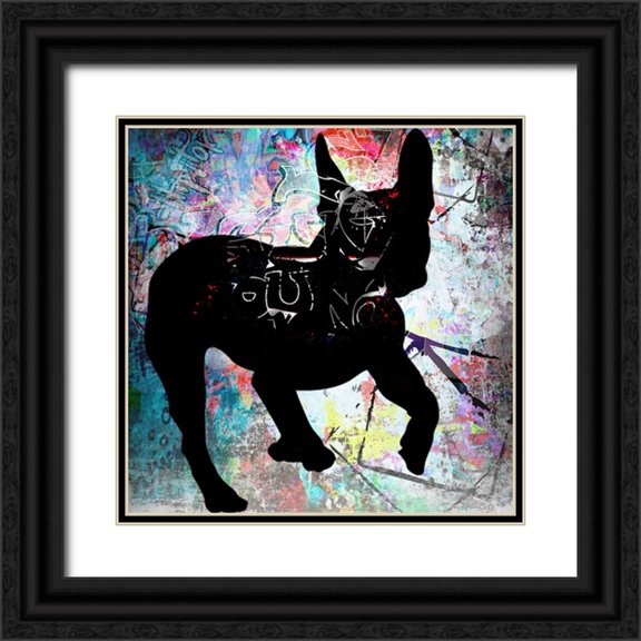 LightBoxJournal 12x12 Black Ornate Wood Framed with Double Matting Museum Art Print Titled - Playful Puppy 8