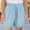 Blue, variant on YYV Solid Drawstring Ribbon Elastic Waist Sports Shorts For Boys Girls 3-13 Years Old, Soft Faux Linen Pocket Casual Bottoms For Summer School And Weekend Daily Outfits Khaki 11-12 Years
