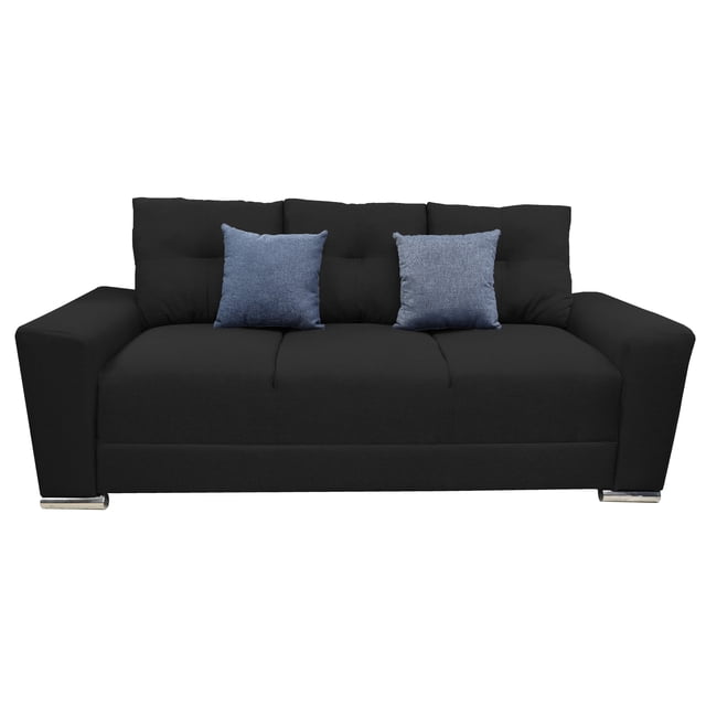 Sofa El Bazar Store Suecia Lino Negro 3 plazas, Modular, Moderno, Sala