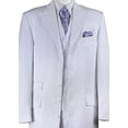 thumbnail image 3 of Fortino Landi Men's 3 Piece Poly Striped Suit 5 Button 37" Length Jacket w/ Vest #29198 (56 Long, White), 3 of 3