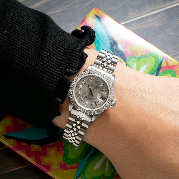 Pre-Owned Rolex Datejust 26MM White Diamond Dial Stainless Steel Bracelet