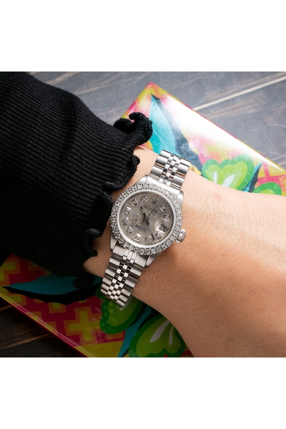 Pre-Owned Rolex Datejust 26MM White Diamond Dial Stainless Steel Bracelet