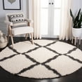 thumbnail image 2 of SAFAVIEH Dallas Logan Geometric Shag Area Rug, Ivory/Dark Grey, 10' x 10' Round, 2 of 6