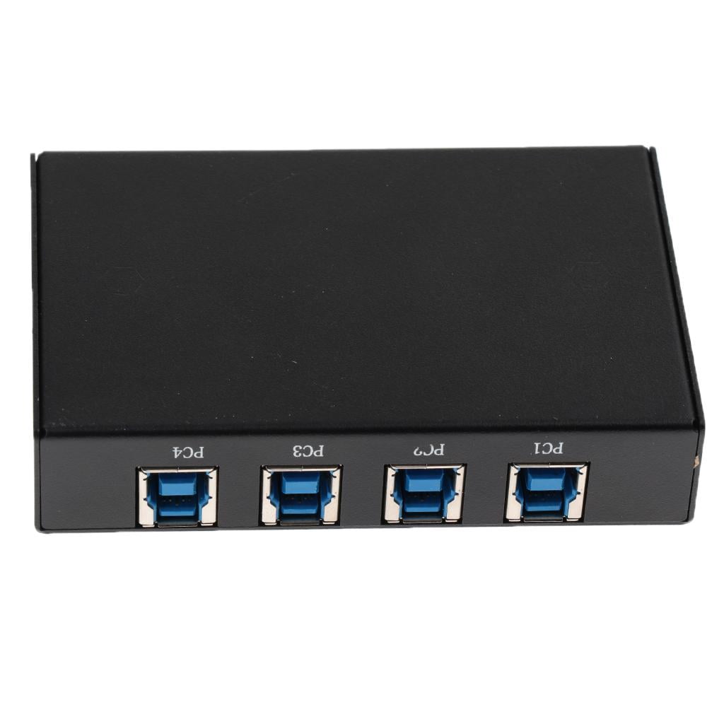 USB Sharing Switch Printer Switch Adapter KVM Switch Hub with 4 Ports USB 3.0 for PC Computers Scanners