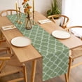 thumbnail image 3 of Table Runner 90 Inches Long for Kitchen Dining, Green Moroccan Dresser Scarf Farmhouse, Dining Table Decorations for Wedding/Parties, Morocco Boho Ethnic Abstract Geometric 13 x 90 In, 3 of 8