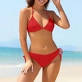 thumbnail image 2 of Duoif Bikini Sets for Women, Women's String Two Piece with Tie Side Bottom Swimsuit Bathing Suits Womens Swimsuits Red L, 2 of 5