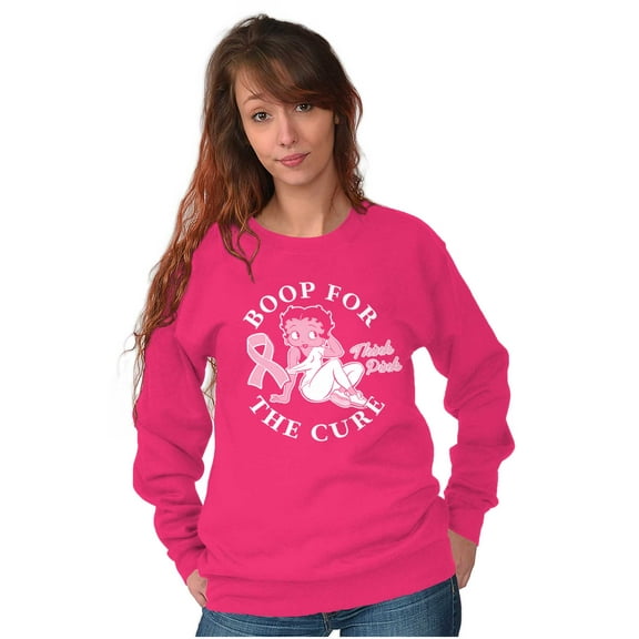 Breast Cancer Betty Boop For The Cure Women Plus Size Sweatshirt Brisco Brands 2X