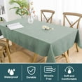 thumbnail image 2 of Turquoize FantasDecor Square Tablecloth, Linen Textured, Waterproof Spillproof Wrinkle-Free, Indoor/Outdoor(60" X 60",Heather Sage), 2 of 7