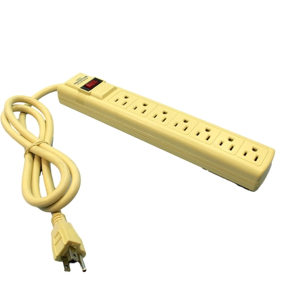 Eaton Wiring Devices 1176V Surge Protection Power Strip 15 A 7-Outlet 70 J Ivory