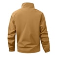 thumbnail image 4 of IROINNID Men Solid Stand Collar Half Zip Pullover Wind Jacket, Zip Chest Pocket Elastic Cuff Raglan Lightweight Outdoor Casual Top (Brown,XL)TopsBlouses & Tops, 4 of 9