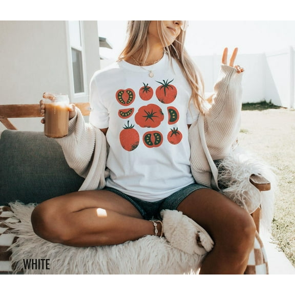 Tomato Girl Summer Shirt, Cottagecore Gardening Tee, Farmers Market Tomato T-Shirt, Vintage Garden Aesthetic Gift for Gardener