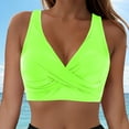 thumbnail image 2 of idosla Women Bikini Top - 2026 Full Coverage Bathing Suit Top Push Up Swimsuit Tops Large Bust Swim Tops No Bottom (Green, S), 2 of 9