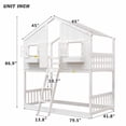 thumbnail image 2 of Sailvan Twin over Twin House Bunk Bed with Roof and Window, Low Height Safety Design White, 2 of 5