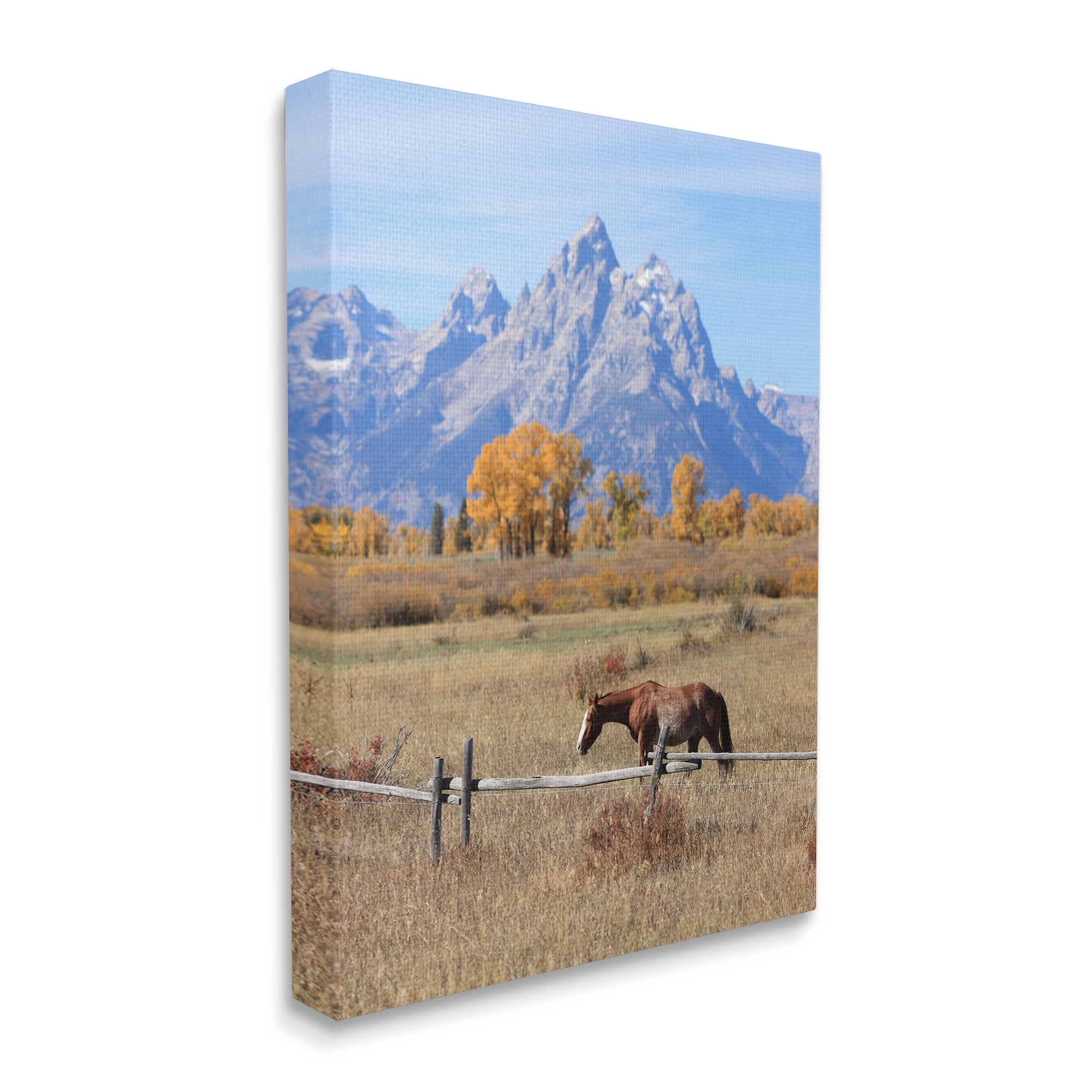 Stupell Industries Mountain Nature Horse Landscape Photography Gallery Wrapped Canvas Art Print Wall Art, 30 x 40
