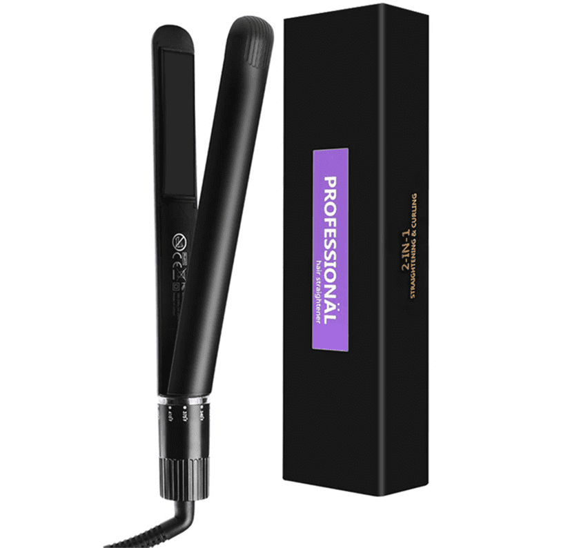 Flat Iron 2 in 1 Iron Flat Hair Straightener and Curling With Sleeve