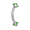 Green, variant on 16G Curved Barbell Eyebrow Ring CZ Prong Set Gems Body Piercing Jewlelry 5/16" 8mm